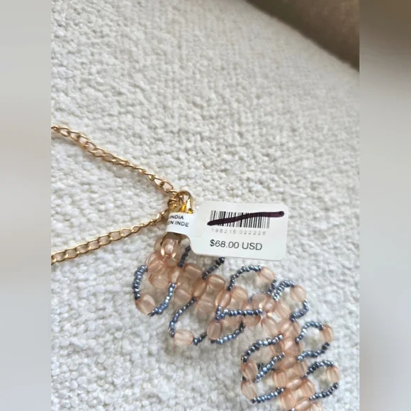 Free People, Fleurie Choker Necklace, Blue/Peach - NEW!! - Picture 5 of 6